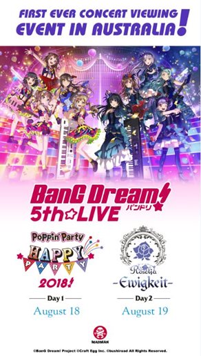 BanG Dream! 5th Live - Poppin' Party - Event Cinemas